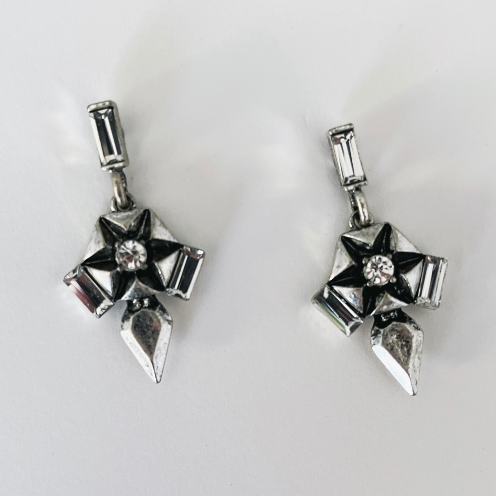 Banana Republic Silver Drop Crystal Earrings